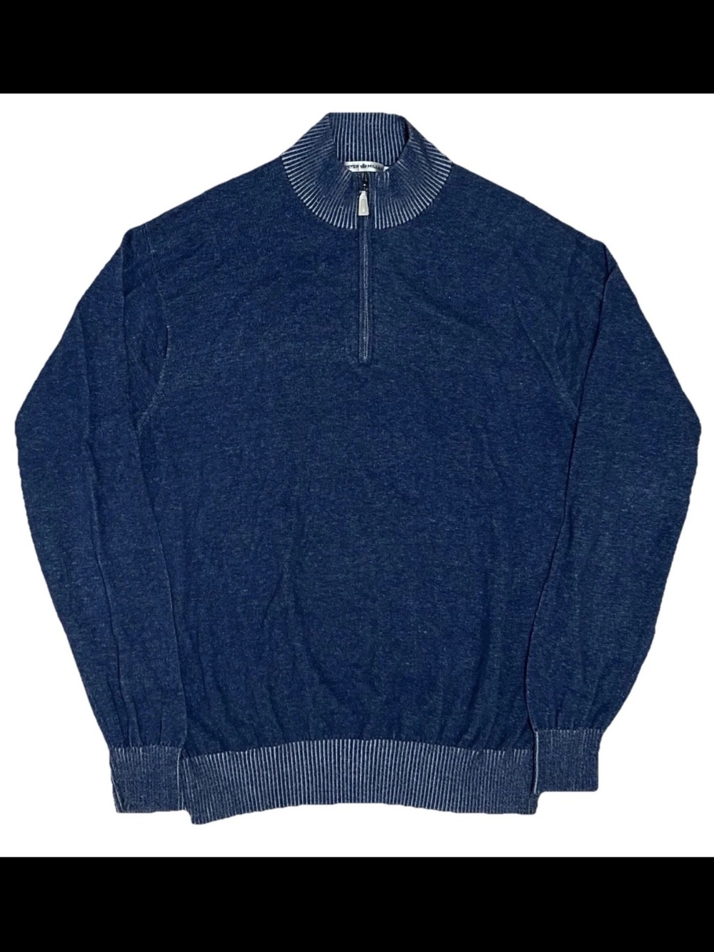 Peter Millar Quarter Zip Mens XL Blue Silk Cashmere Crown Soft Pullover Golf